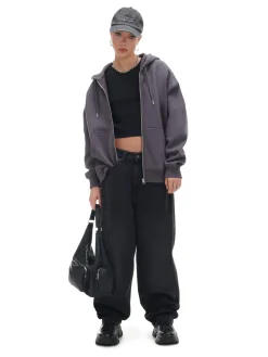 Szara rozpinana bluza oversize