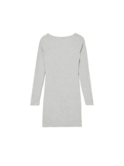 Szara sukienka mini z długimi rękawami