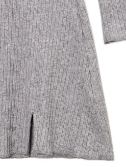 Szara sukienka mini z długimi rękawami