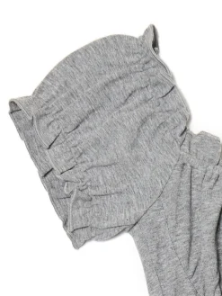 Szara sukienka mini z krótkimi rękawkami