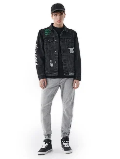 Szare jeansowe joggery