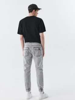 Szare jeansowe joggery