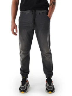 Szare jeansowe joggery