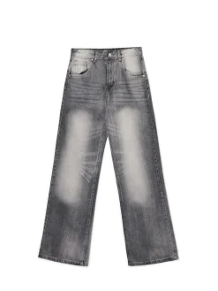 Szare jeansy retro wide leg