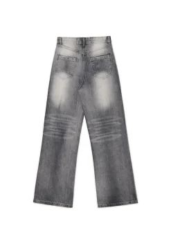 Szare jeansy retro wide leg