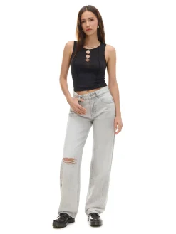 Szare jeansy straight