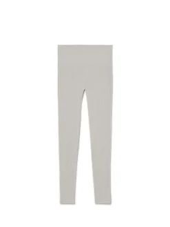 Szare prążkowane legginsy