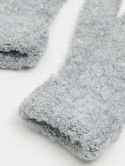 Szare rękawiczki z domieszką wełny
