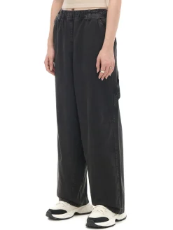 Szare spodnie baggy z wysokim stanem