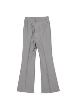 Szare spodnie flare w kant