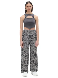 Szare spodnie w marmurkową kratę