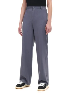 Szare spodnie z wysokim stanem