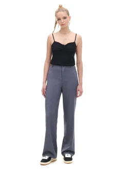 Szare spodnie z wysokim stanem