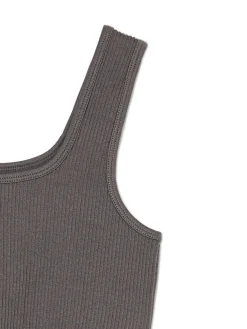 Szary crop top na ramiączkach