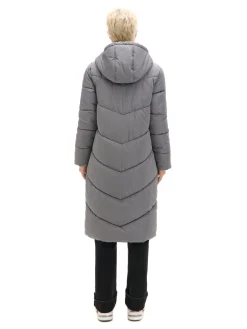 Szary płaszcz z kapturem