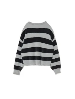 Szary sweter w czarne paski