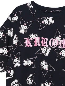 T-shirt oversize z nadrukiem Kuromi