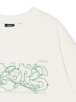 T-shirt z zielonym nadrukiem