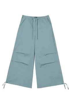 Turkusowe spodnie wide leg