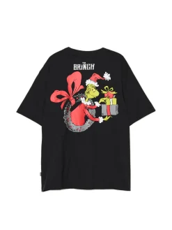 Świąteczna czarna koszulka z Grinchem