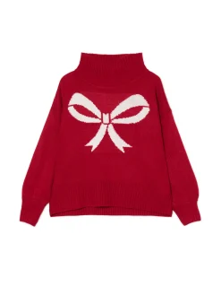 Świąteczny sweter z kokardką
