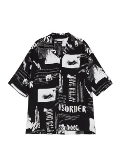 Wzorzysta koszula z kołnierzykiem