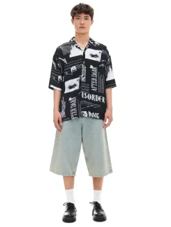 Wzorzysta koszula z kołnierzykiem