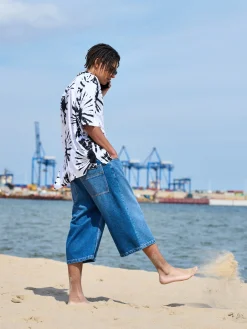 Wzorzysta koszula z krótkim rękawem