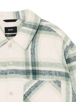 Zielona kraciasta koszula z domieszką wełny