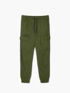 Zielone joggery z kieszeniami cargo