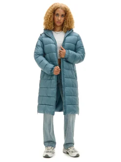 Zielony płaszcz puffer z kapturem